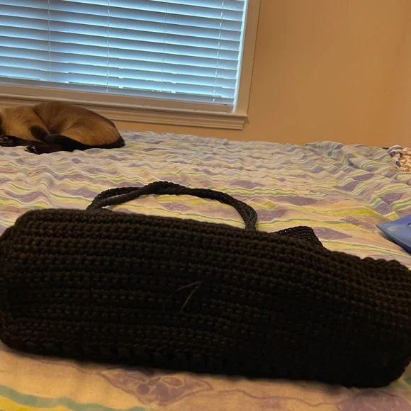 Black crotchet-type handbag - Picture 3 of 5